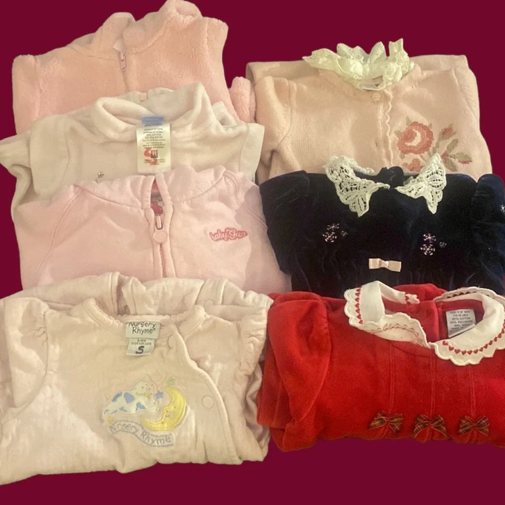 7 piece lot of warm winter baby girl clothes